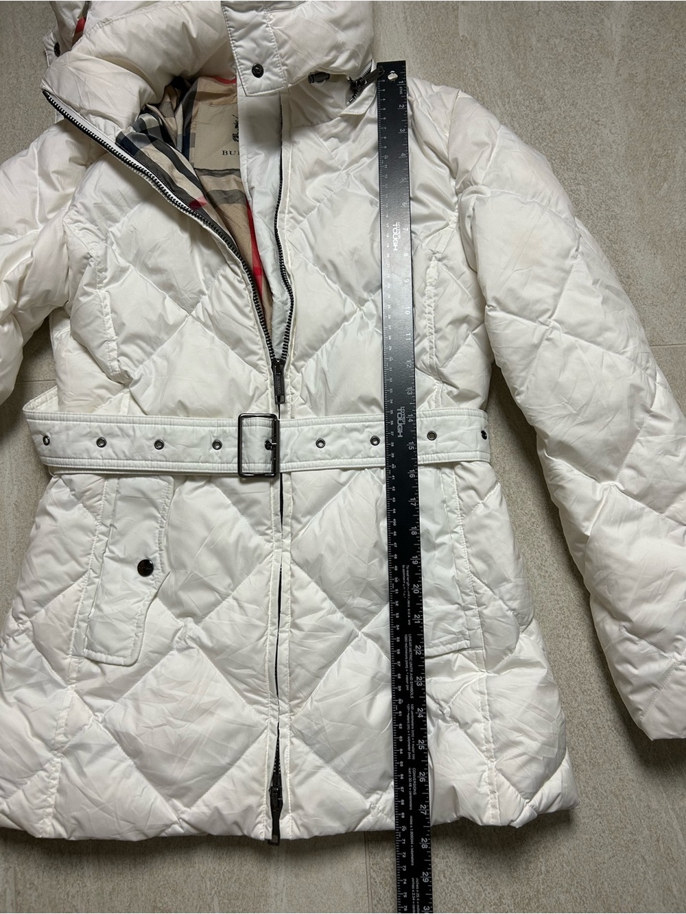 BURBERRY LONDON NOVA CHECK DIAMOND QUILTED DOWN PUFFER SIZE XS - Picture 14 of 14